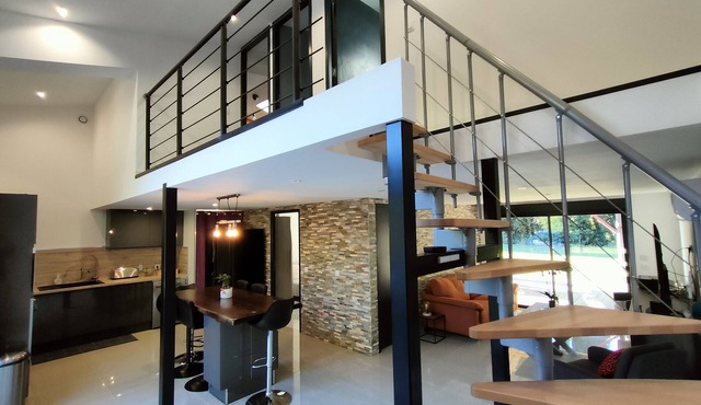 House garden swimming pool play in the country