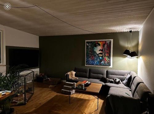 House in beautiful nature with field view