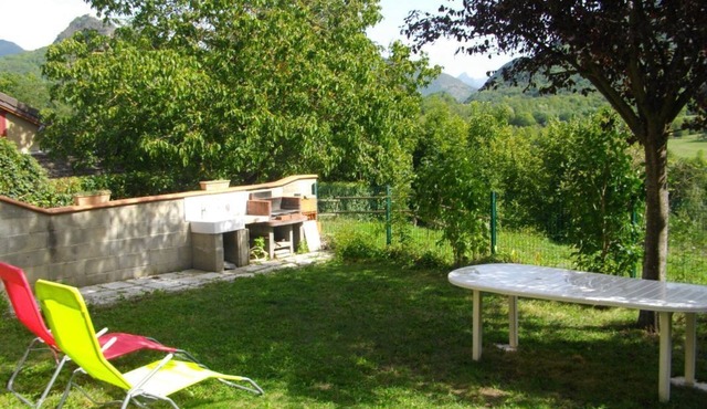 House in small mountain village by the river