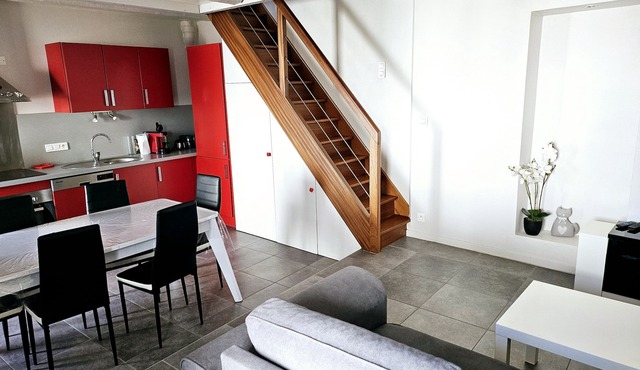 House near the center, close to the port