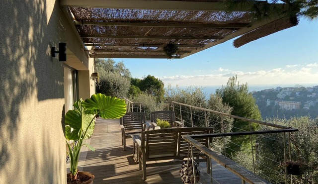 House Villa contemporary view sunlit sea