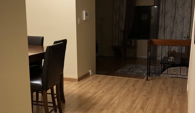 House with a backyard .