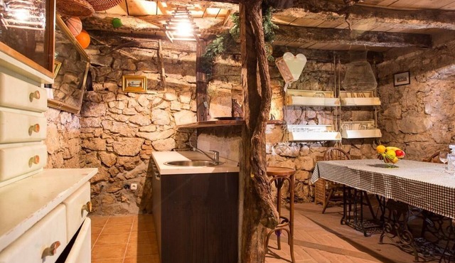 House with a modern interior and an old taverna
