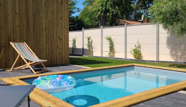 House with heated and secured swimming pool Pyla sur Mer, 2min walk to the beach