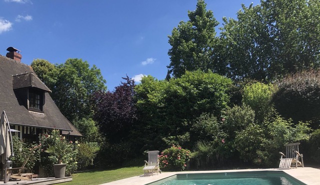 House with pool countryside view