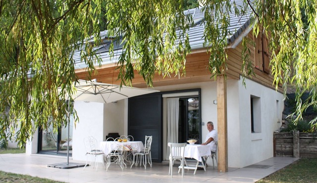 House with terrace and land.