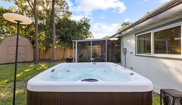 Htown Hot Tub Getaway | Swing Set BBQ Yard Games