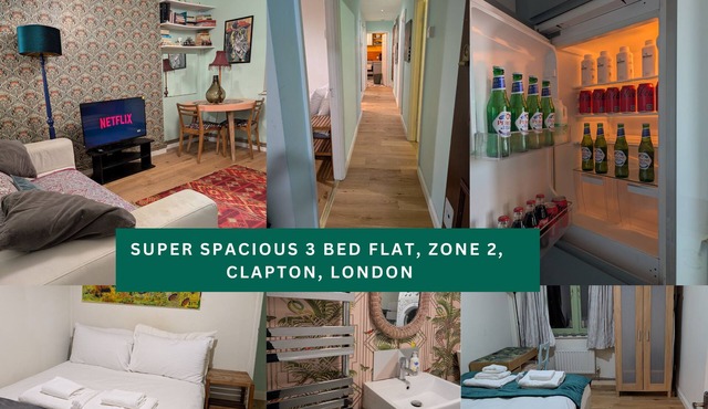 Huge 3 Double Bedrooms Flat in Clapton, Zone 2 - 30 Day Stays
