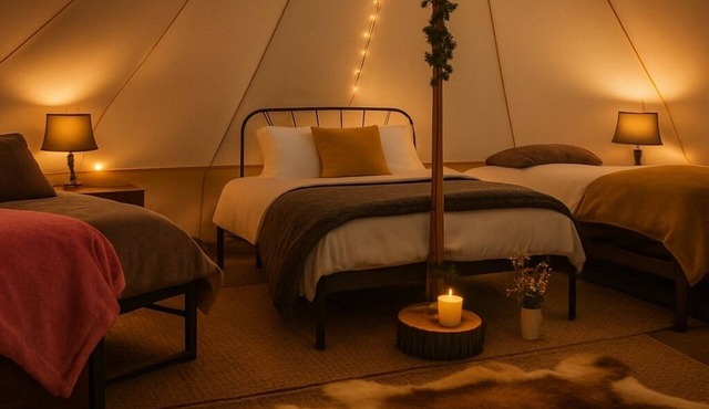 Huge Cozy Bell Tent with Tv and Heating
