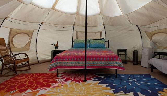 Huge Heated Tent w/King Bed on 175 Acre Farm