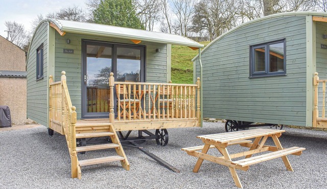 Its a Shepherds Hut underneath with the size and comforts of a pod on top.