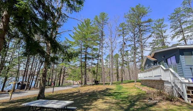 Iconic Cabin! Hot tub, fire pit, lakefront, dock, pet friendly and more!