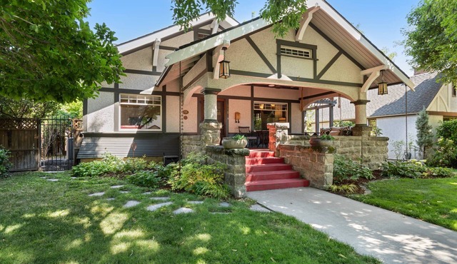 Iconic NorthEnd Treasure w/Porch Swing & Electric Fireplace | Private Office | Walk to Hyde Park!