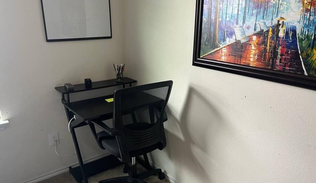 Ideal place to work and rest with a private room.