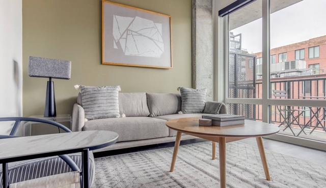 Impeccable River North 1BR w/Yoga Studio, nr Riverwalk, by Blueground