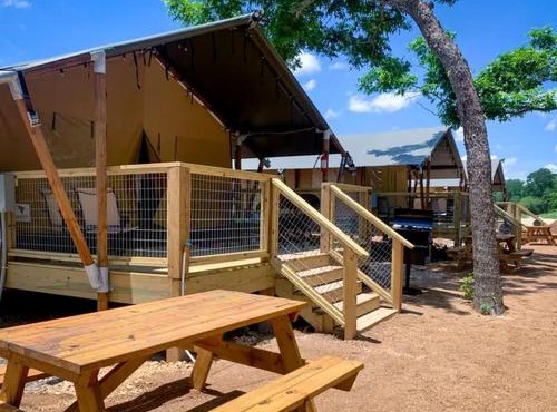 Impressive Safari Tent with Barbecue in Staples, Texas