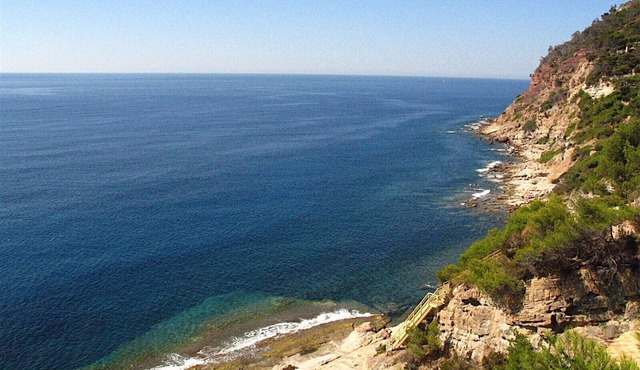 In front. only the sea