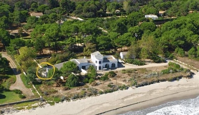 In paradise, feet in the water