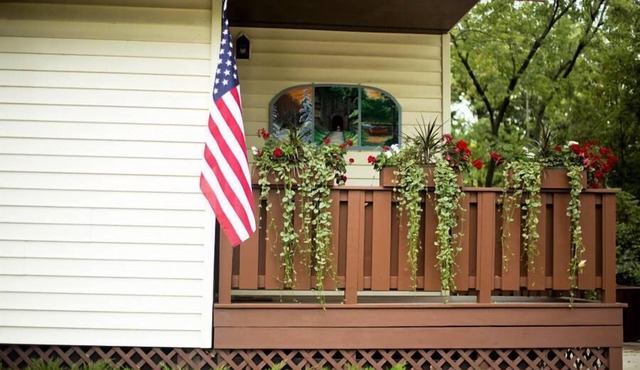 In Sparta on LaCrosse River Elroy-Sparta bike/snowmobile trail near Fort McCoy