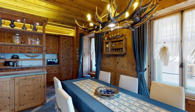 In the heart of the charming village of Pontresina, right next to the famous Hot