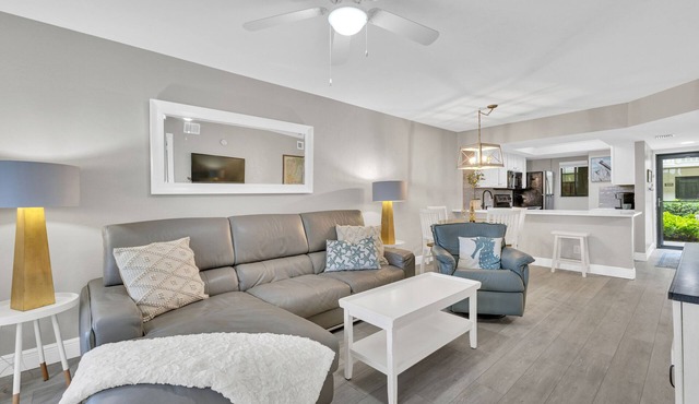 Incredible Private Beach Club with shuttle. Beautiful Condo in gated Bonita Bay