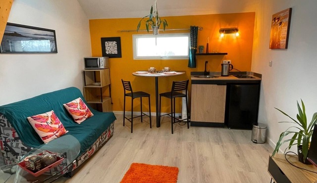 Independent studio with mezzanine