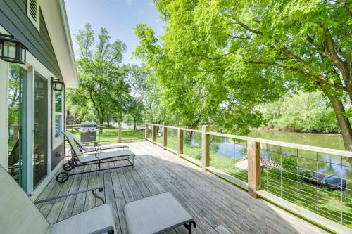 Indianapolis Riverfront Rental with Wraparound Deck!