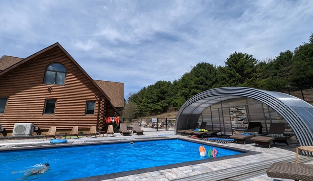 Indoor/Outdoor Pool, 2 Story Game Room, Luxury Log Estate