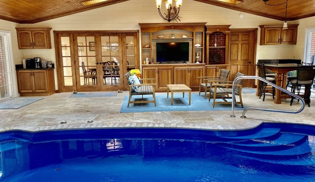 Indoor pool off of the golf course