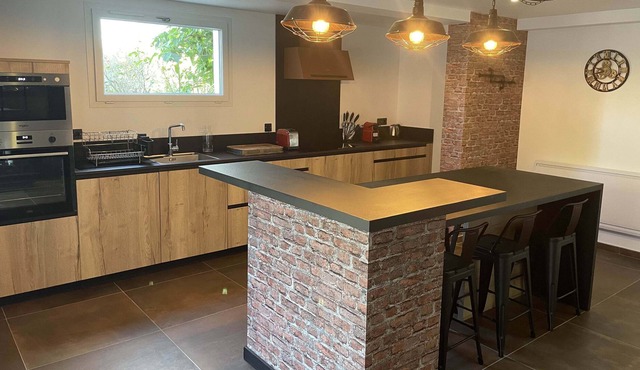 Industrial loft apartment jacuzzi