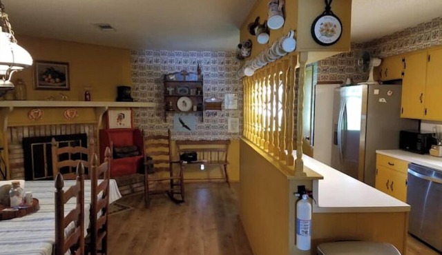 Inks Lake Vacation Home with wonderful water location. Beach & dock.