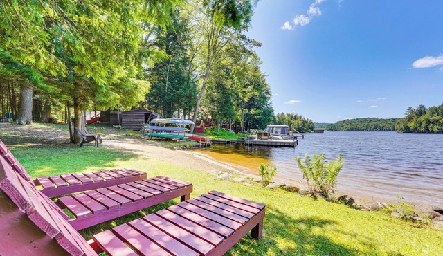 Inlet Lakefront Home: Private Dock & Beach Access!