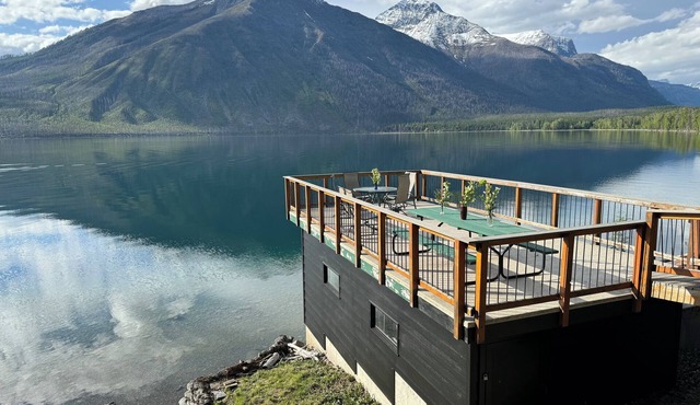 Inside Glacier National Park, Lakefront cabin
