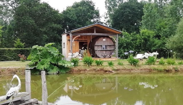 INSOLITE A barrel in a green setting