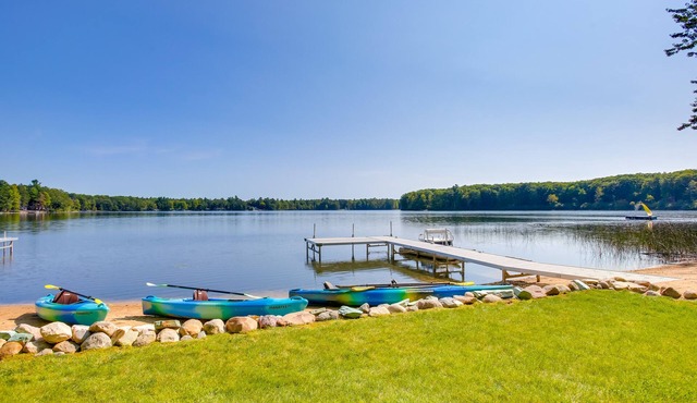 Interlochen Lake House w/Deck, Fire Pit & Dock!