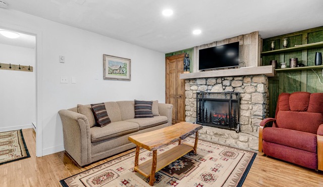 Inviting condo with skiing nearby, mountain view, and covered porch