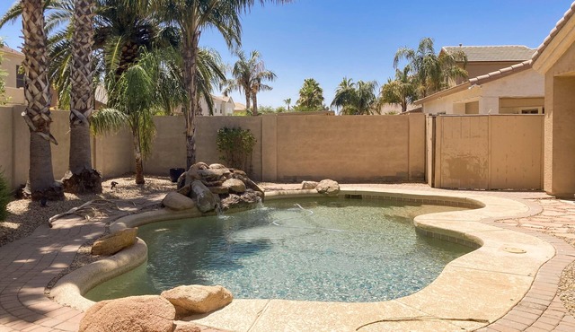 inviting home with private pool, patio, grill, washer/dryer, & central AC