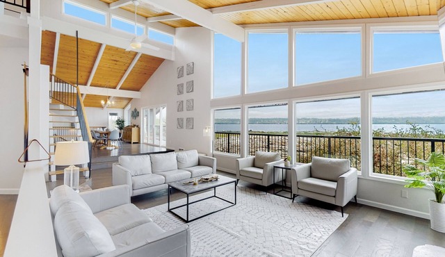 Inviting pet-friendly waterfront home with firepit, pool table, grill, & W/D