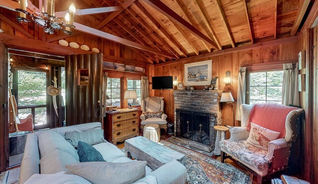 Inviting & rustic cabin w/wood-burning fireplace & grill- Enjoy a private beach