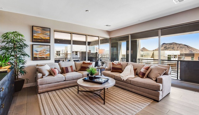 Inviting townhouse with pool, hot tub, balcony, central AC, & W/D