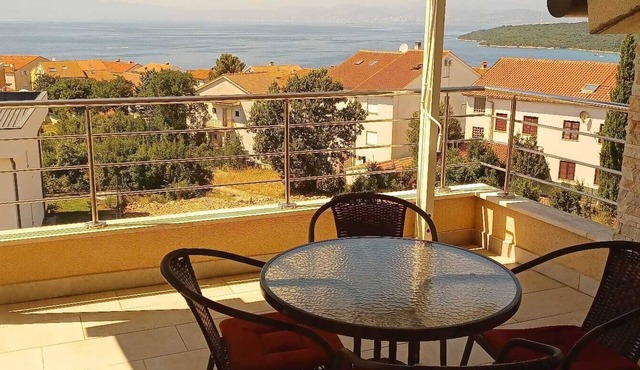 Island Krk, Njivice - flat with panoramic view