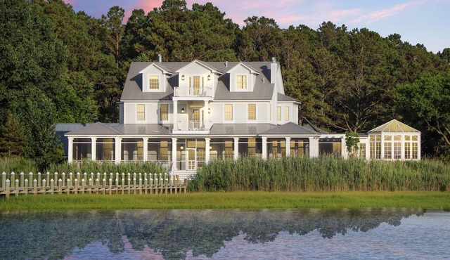 June's Retreat | Luxury Waterfront Estate w/Panoramic Bay Views, Boat Dock, Billiards + Verandas