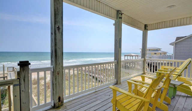 Just Chill'n: Oceanfront 5BR beach retreat in North Topsail Beach for 10 guests.
