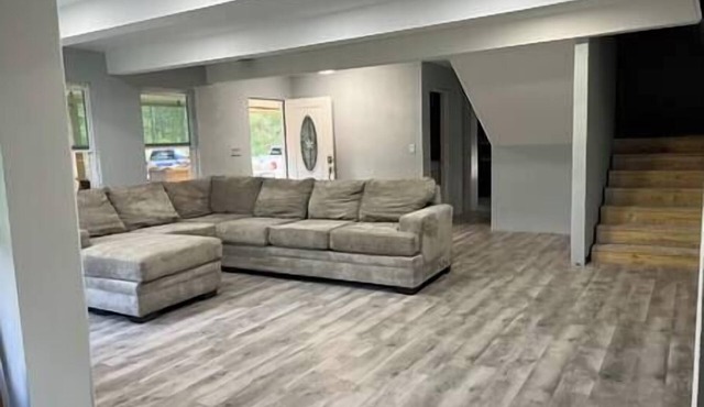 Just need a room? Shared common space, private bedroom. B