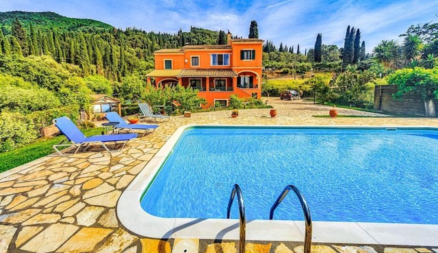 Kamaritis Villa private bedroom, pool view