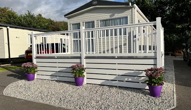 Kayes Retreat Three bed caravan Newquay Bay Resort Quieter area of park