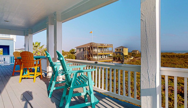 KD664 Ocean Front Home, Full Gulf Views From Third Floor Balcony, Game Room and Golf Cart Included