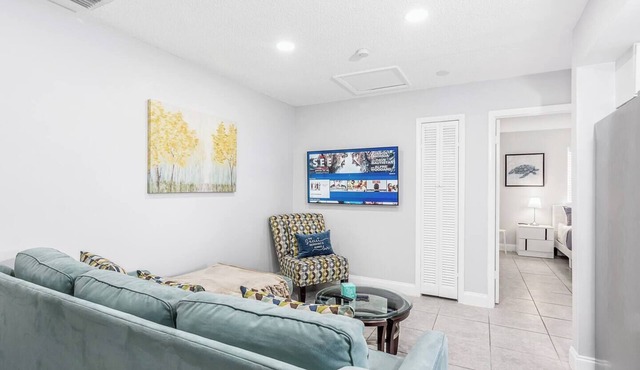 Kick back and relax in this calm, stylish space