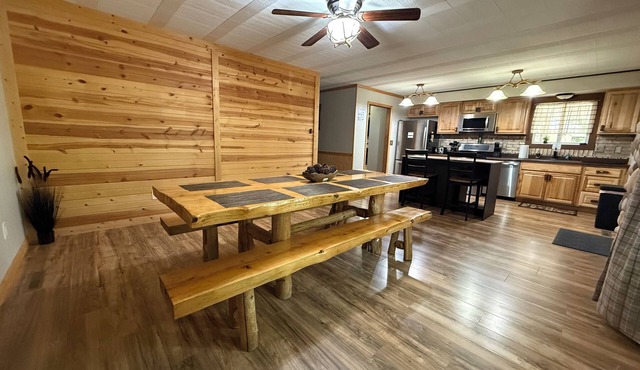 Knotty by Nature! Firepit and Parking! Less than a mile to trails and the lake!