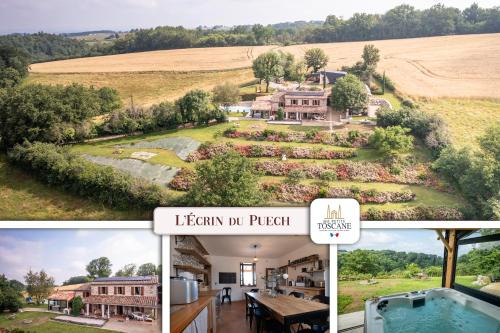 L'Écrin du Puech - Piscine chauffée, spa, salle de sport, vue panoramique